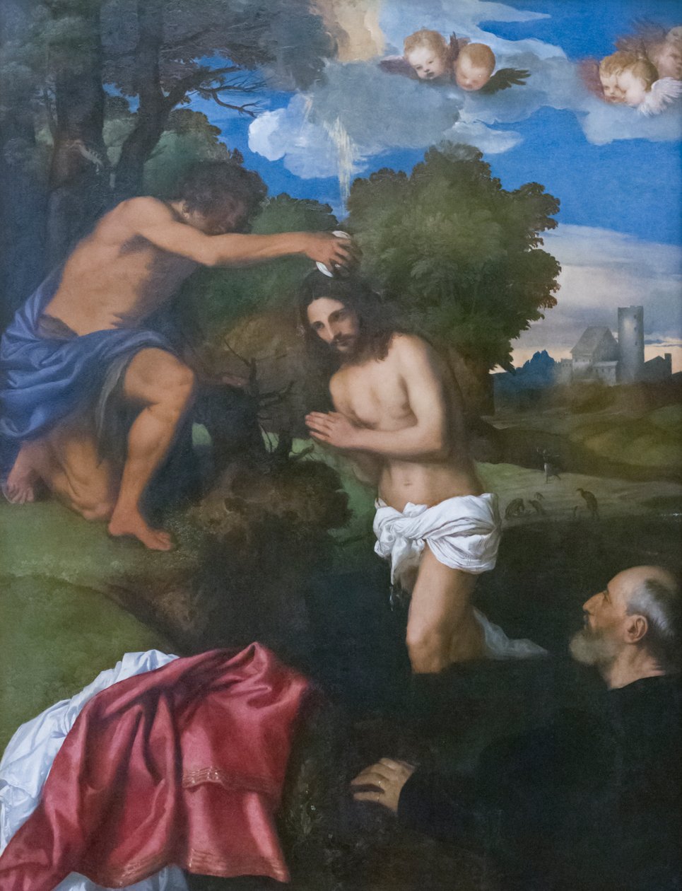The Baptism of Christ, c.1512 (olja på trä) av Titian (c.1488 1576)