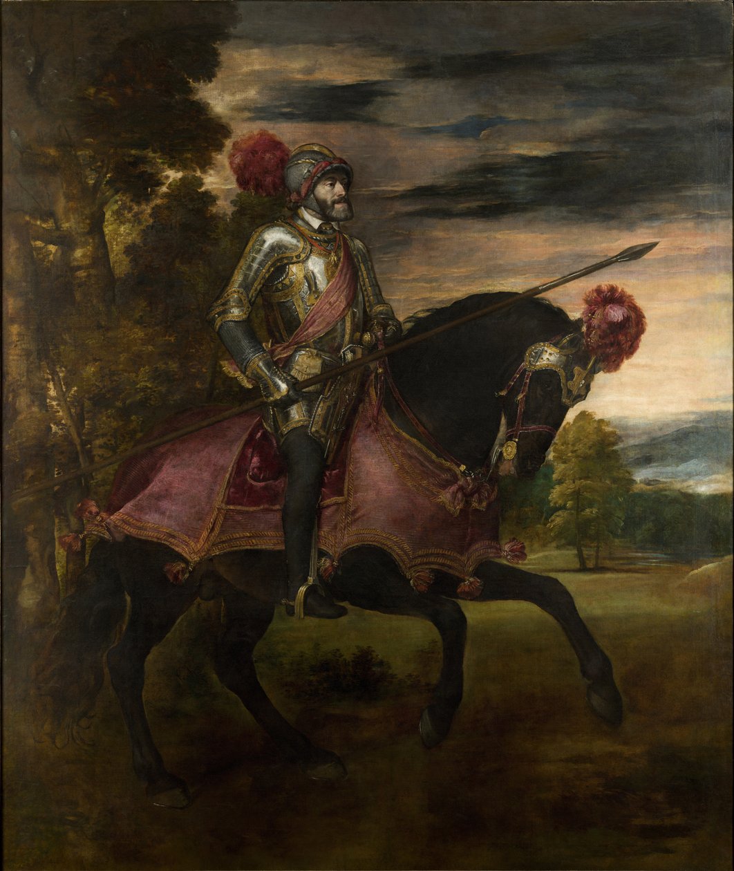 Kejsaren Karl V (1500-58) till häst i Muhlberg av Tiziano Vecelli