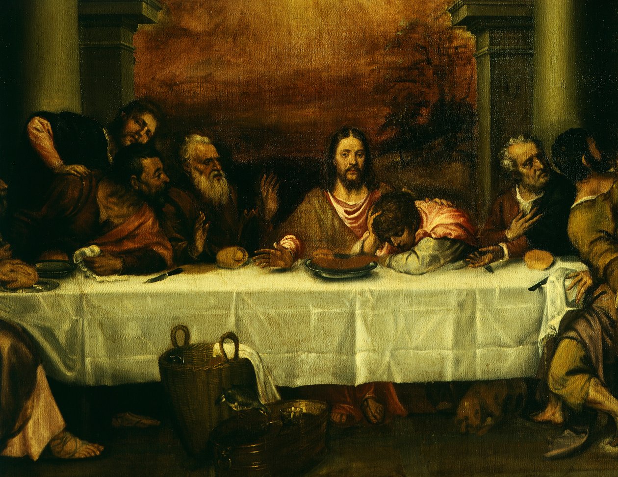 Den sista måltiden, av Titian (ca 1490-1576), Detalj av Titian (c.1488 1576)