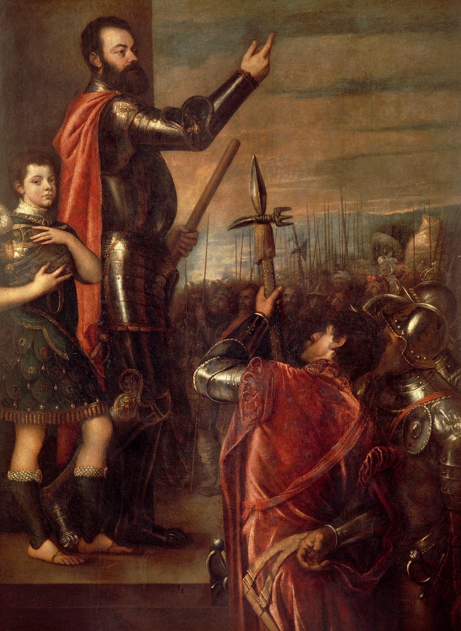 Markisen av Vastos tal av Titian (c.1488 1576)