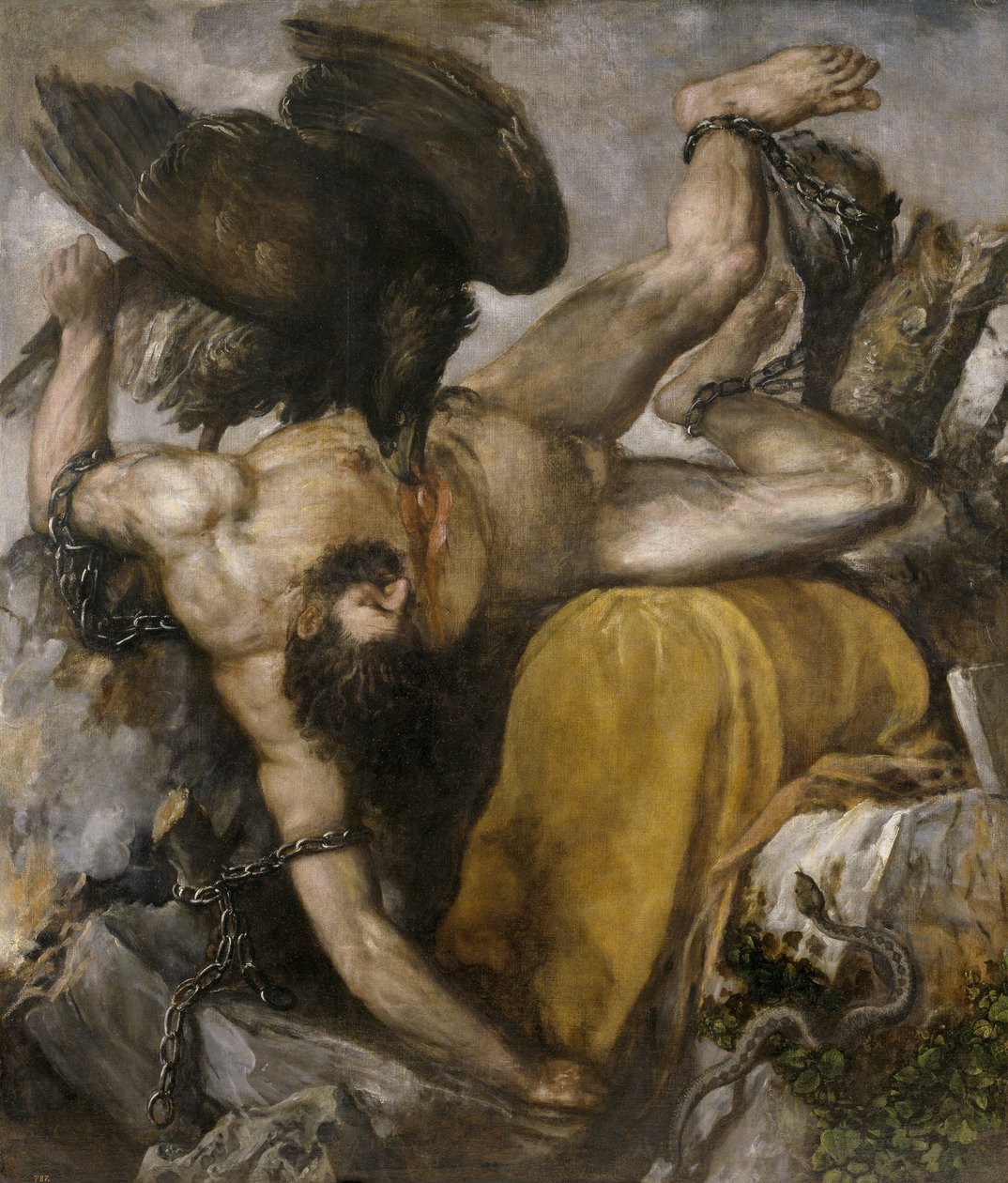 Tityos - Tiziano Vecellio dit Le Titien (1485-1576) - 1548-1549 - Olja på duk - 253x217 - Museo del Prado, Madrid av Titian (c.1488 1576)