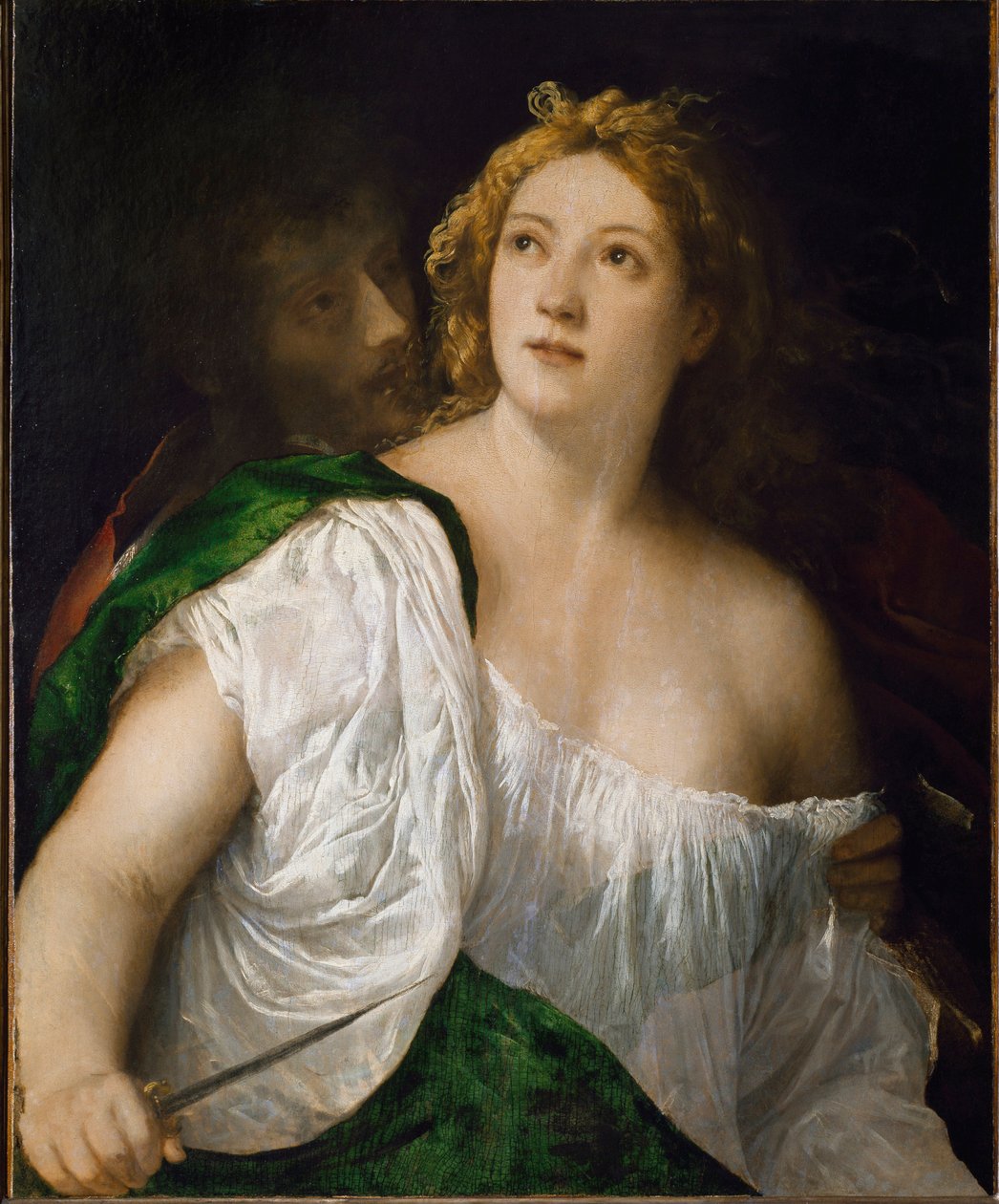 Lucrece och Tarquin (Målning av Titian (c.1488 1576)