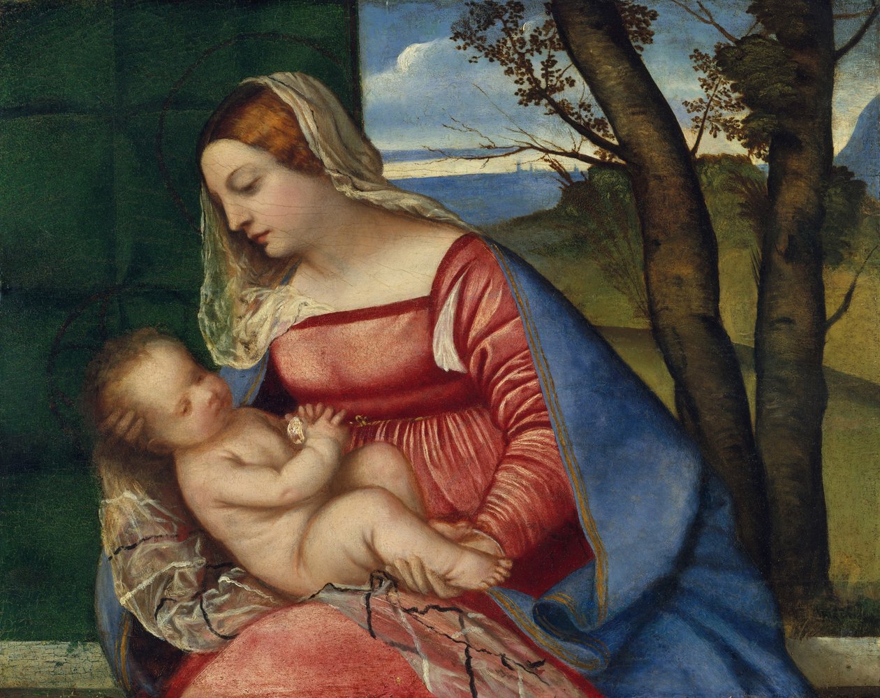 Madonna och barn, ca 1508 (olja på trä) av Tiziano Vecelli