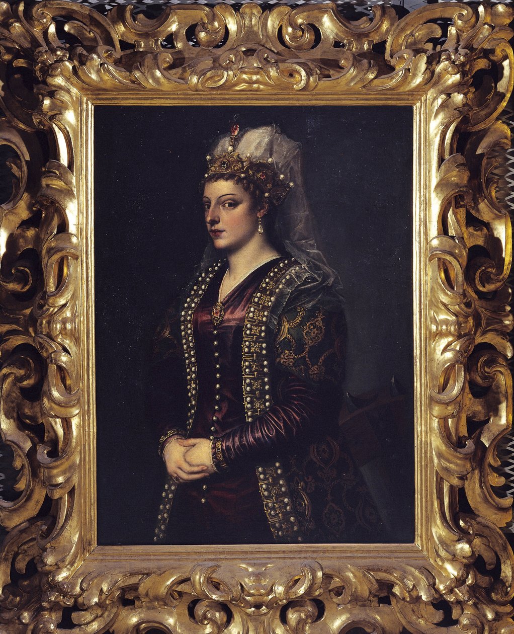 Porträtt av Caterina Coronaro 1542 av Tiziano Vecelli