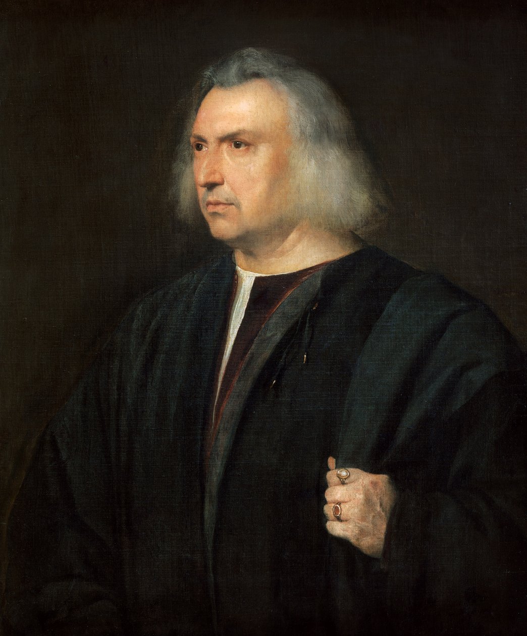 Porträtt av människan (eller läkaren Gian Giacomo Bartolotti från Parma) av Titian (c.1488 1576)
