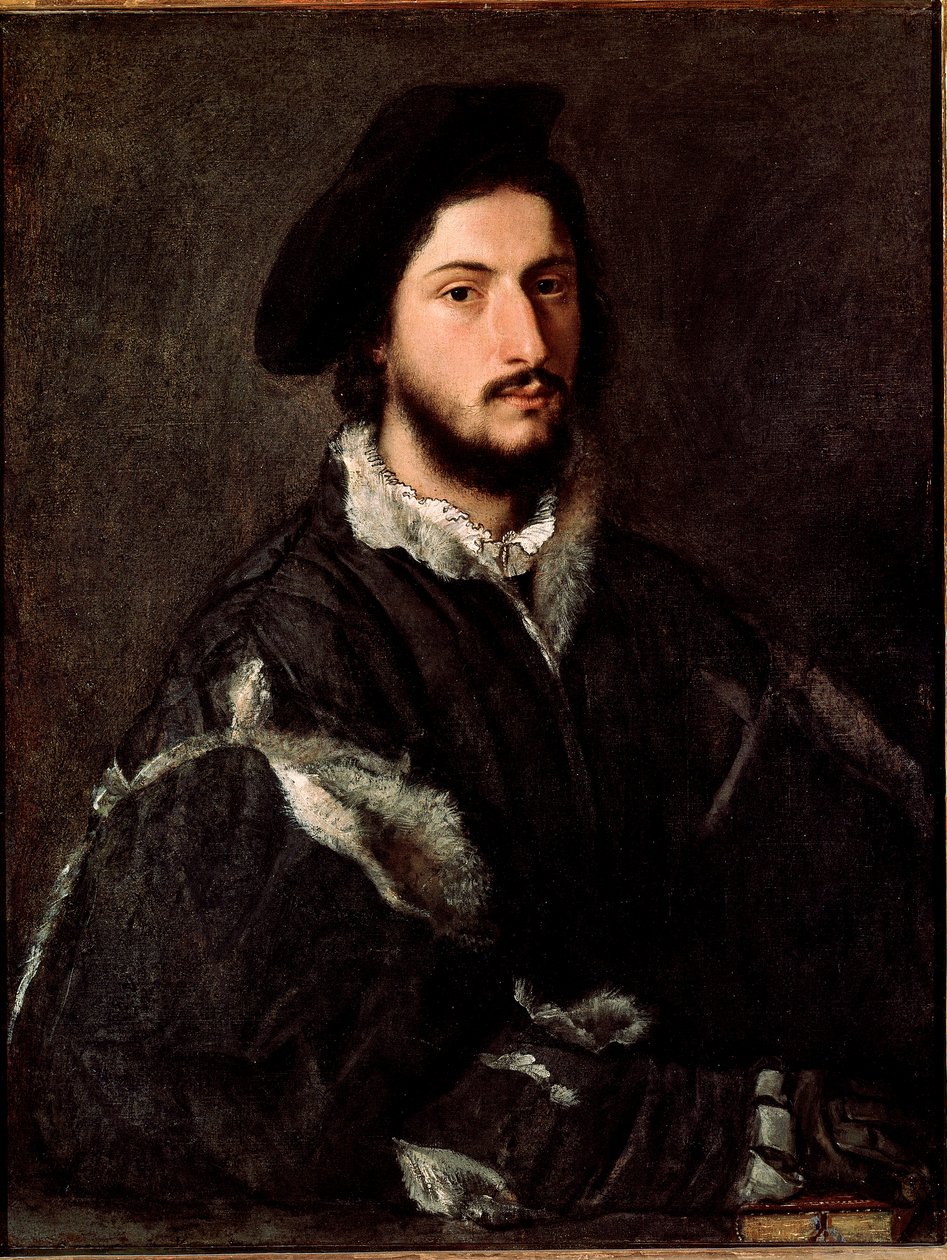 Porträtt av Vincenzo Mosti Målning av Tiziano Vecellio kallad Tizian (ca. 1490-1576) av Tiziano Vecelli