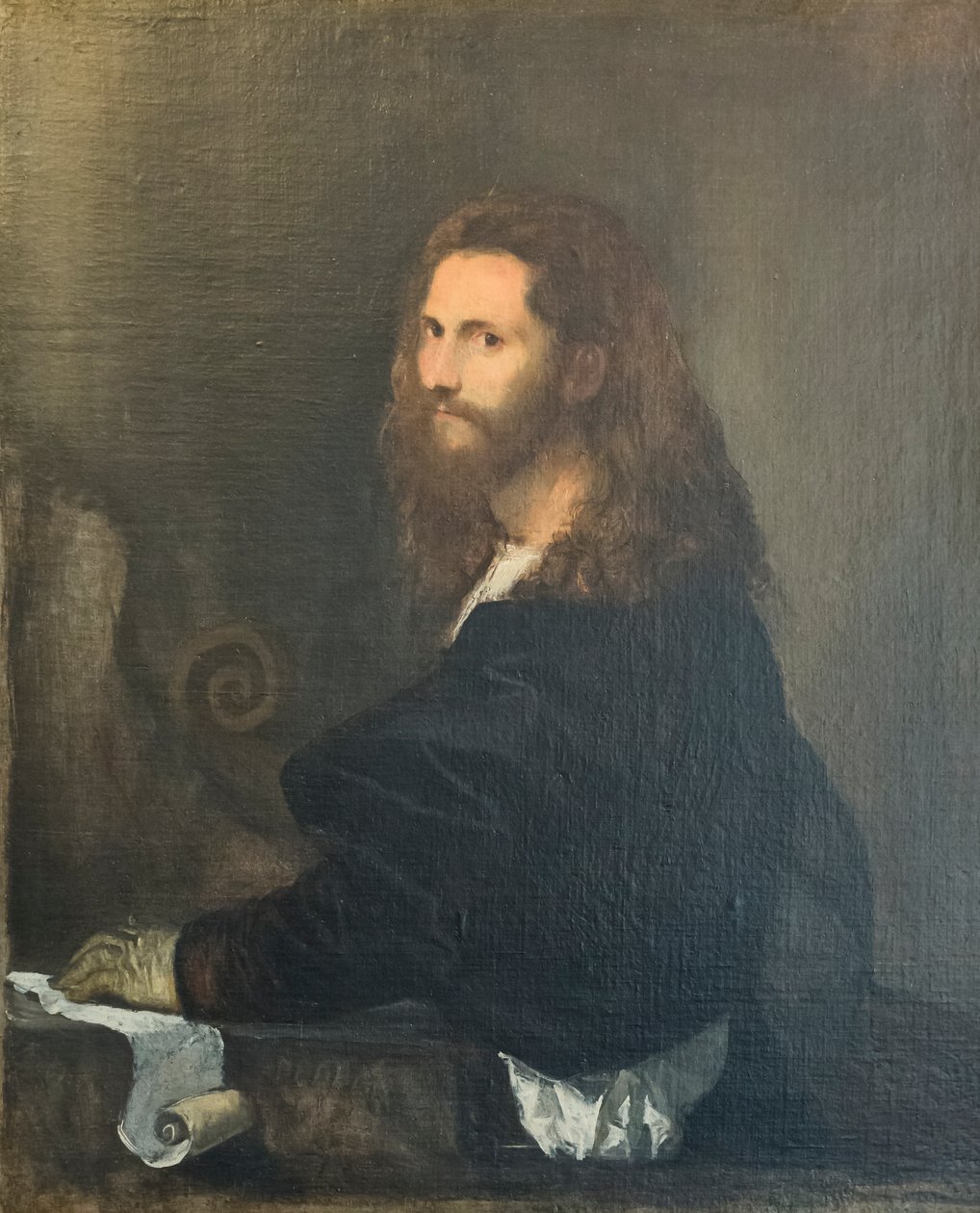Porträtt av en musiker av Titian (c.1488 1576)