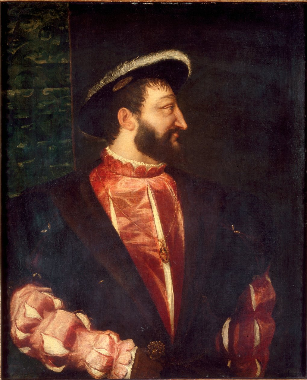Porträtt av kung Frans I av Frankrike (målning av Tiziano Vecelli