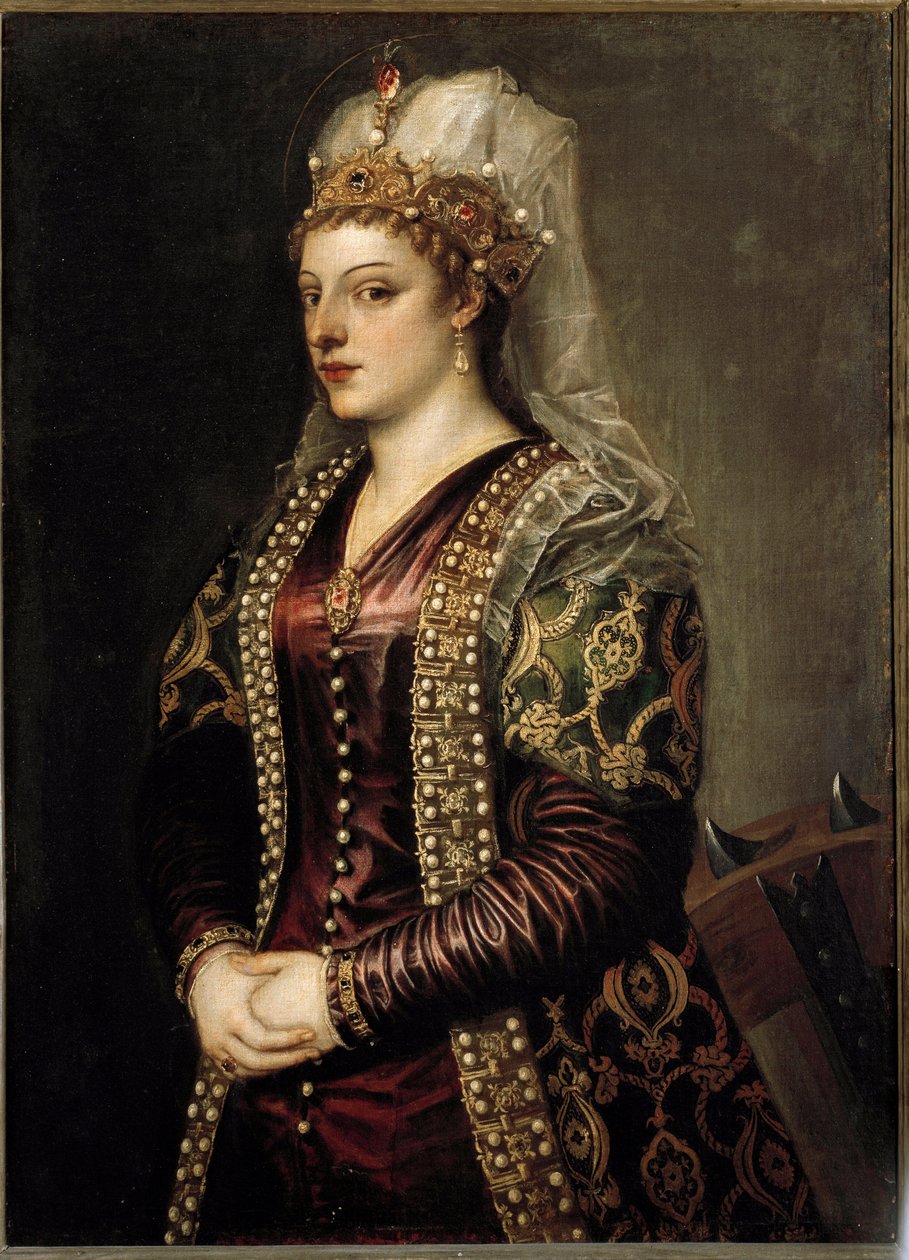 Porträtt av drottningen av Cypern Caterina Cornaro, som St. Katarina av Alexandria. c.1542 (målning) av Tiziano Vecelli