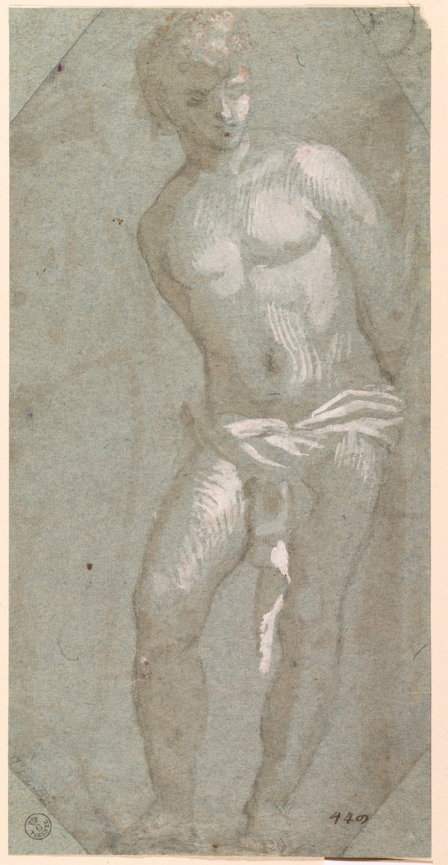 Saint Sebastian (penna  bläck med lavering på papper) av Titian (c.1488 1576)