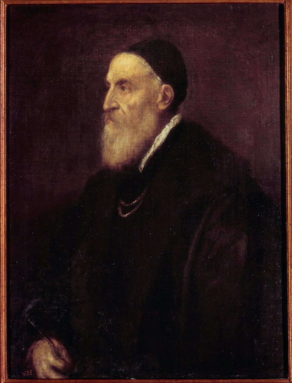 Självporträtt. Målning av Tiziano Vecellio kallad Tizianen (1485-1576) av Tiziano Vecelli