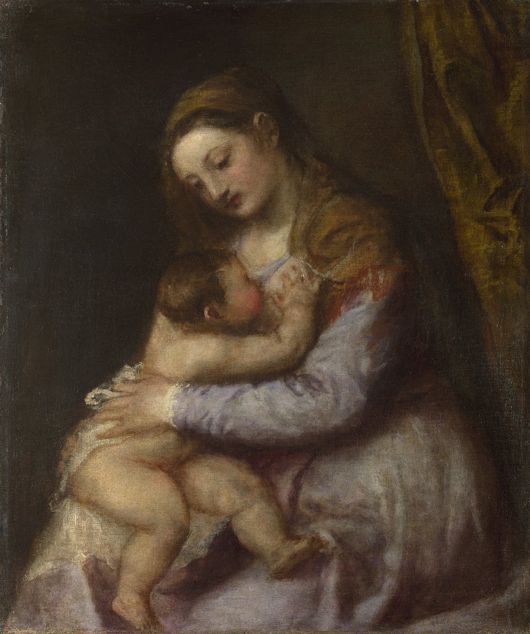 The Virgin and Child, ca 1570-76 (olja på duk) av Tiziano Vecelli