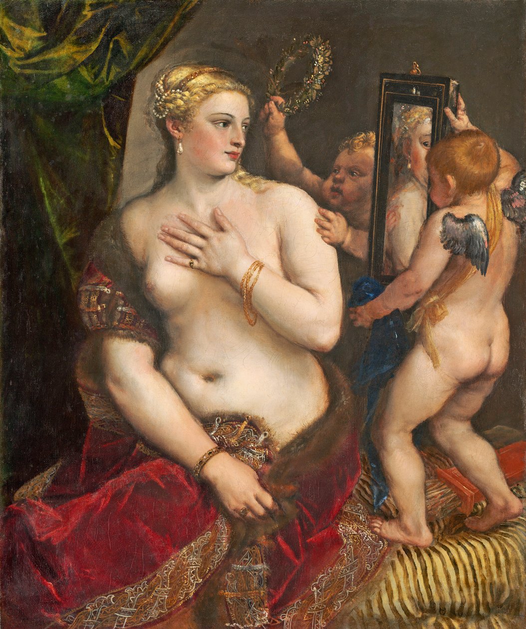 Venus med en spegel, ca. 1555 (olja på duk) av Tiziano Vecelli