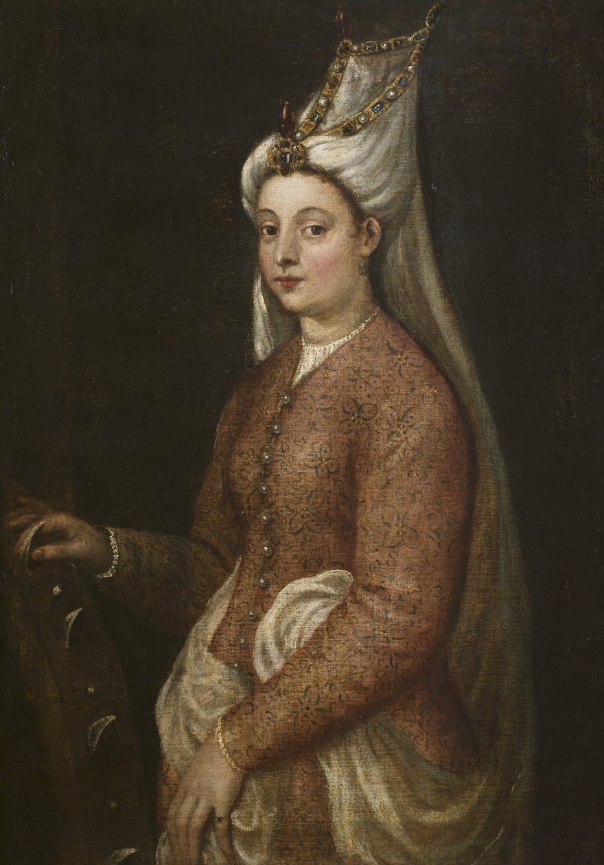 Cameria, dotter till Suleiman den magnifika, som Saint Catherine, c.1560 av Tiziano Vecelli