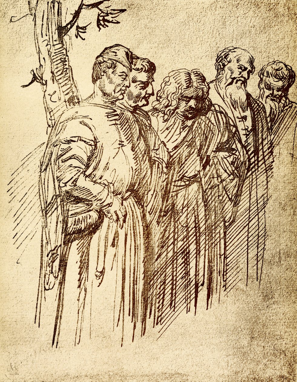 Grupp tittare från miraklet av St. Anthony av Tiziano Vecelli