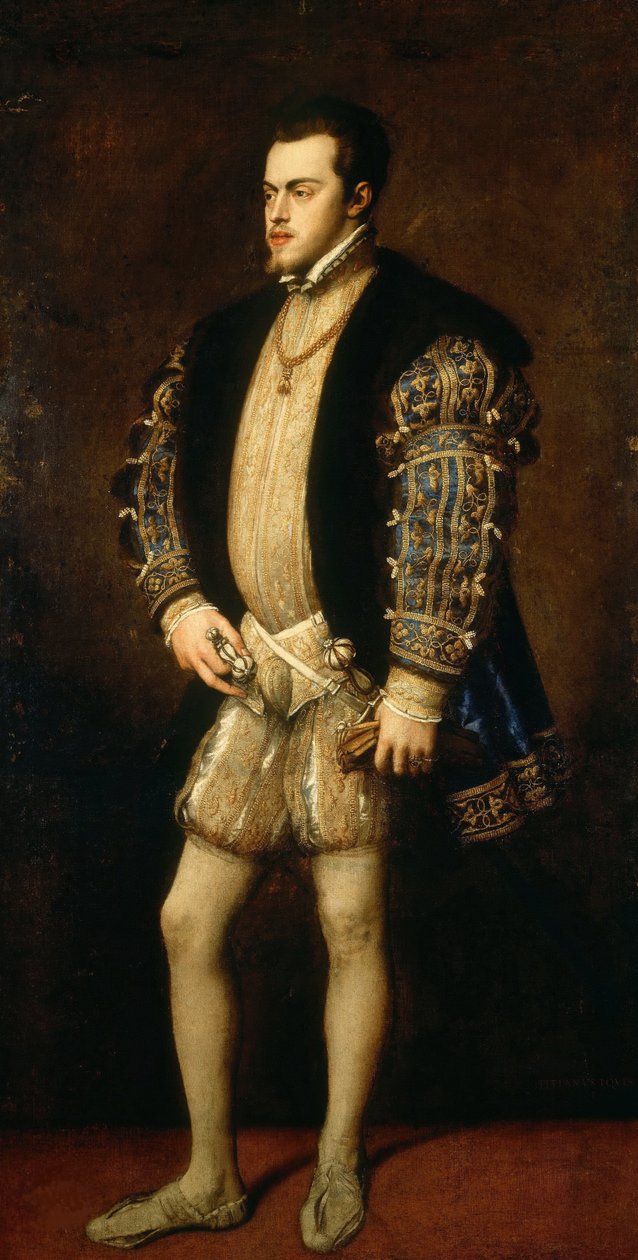 Porträtt av Filip II 1527-1598, kung av Spanien och Portugal. av Titian