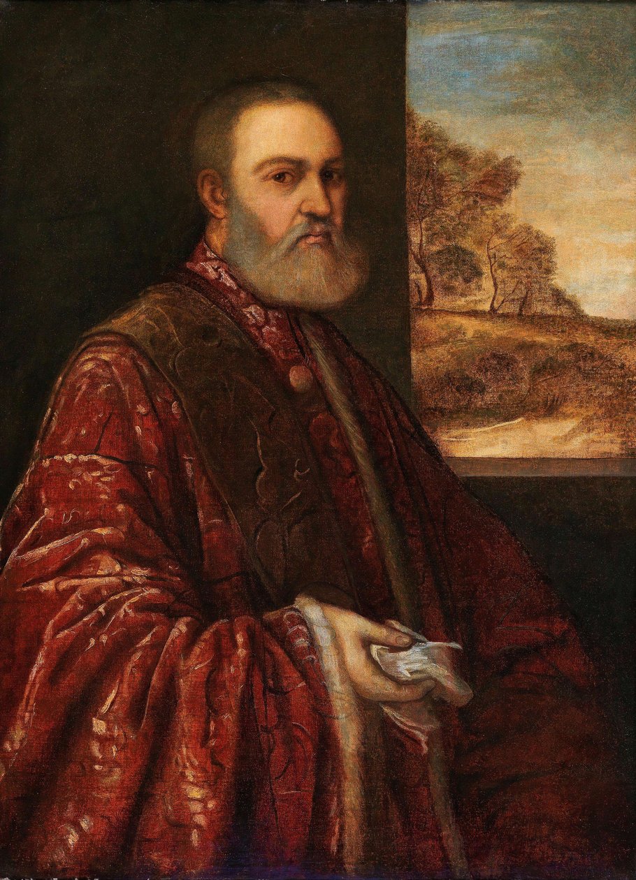 Porträtt av åklagaren Alessandro Contarini, ca. 1540-1545. av Titian,