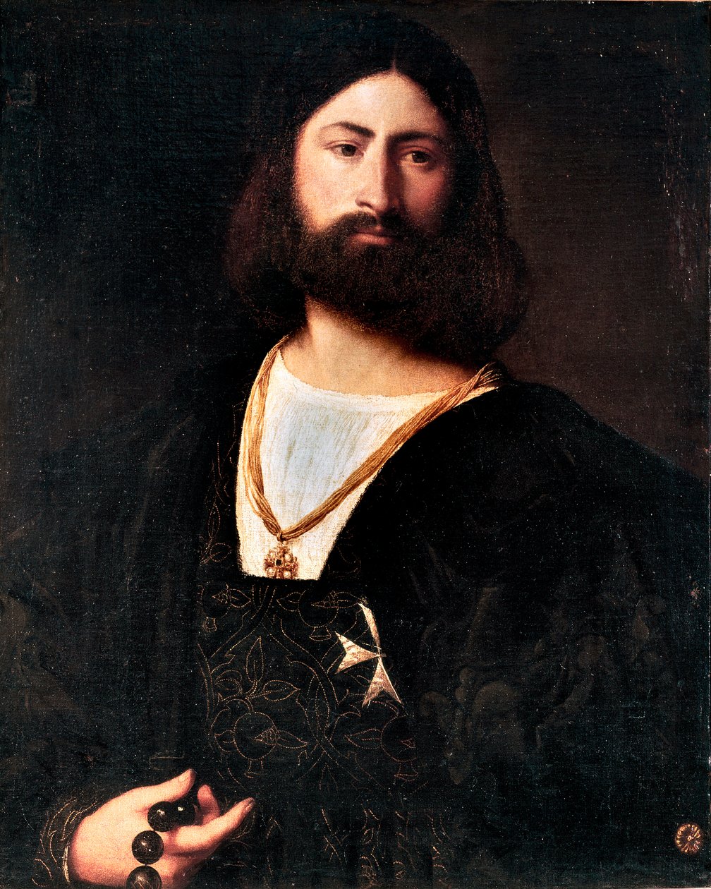 Porträtt av en riddare av Malta Målning av Tiziano Vecellio kallad Tizian av Tiziano Vecelli