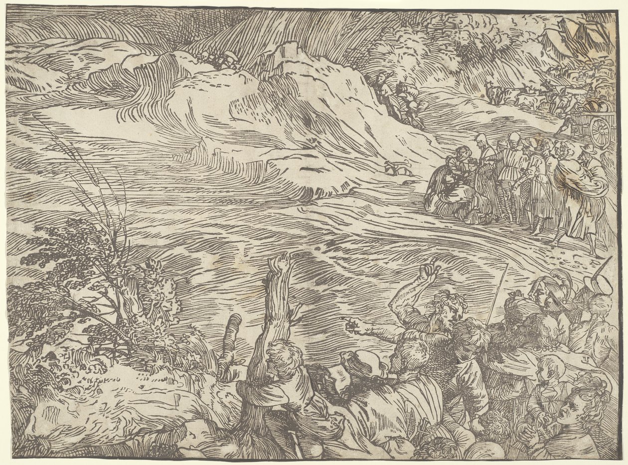 Faraos armé dränks i Röda havet av Titian