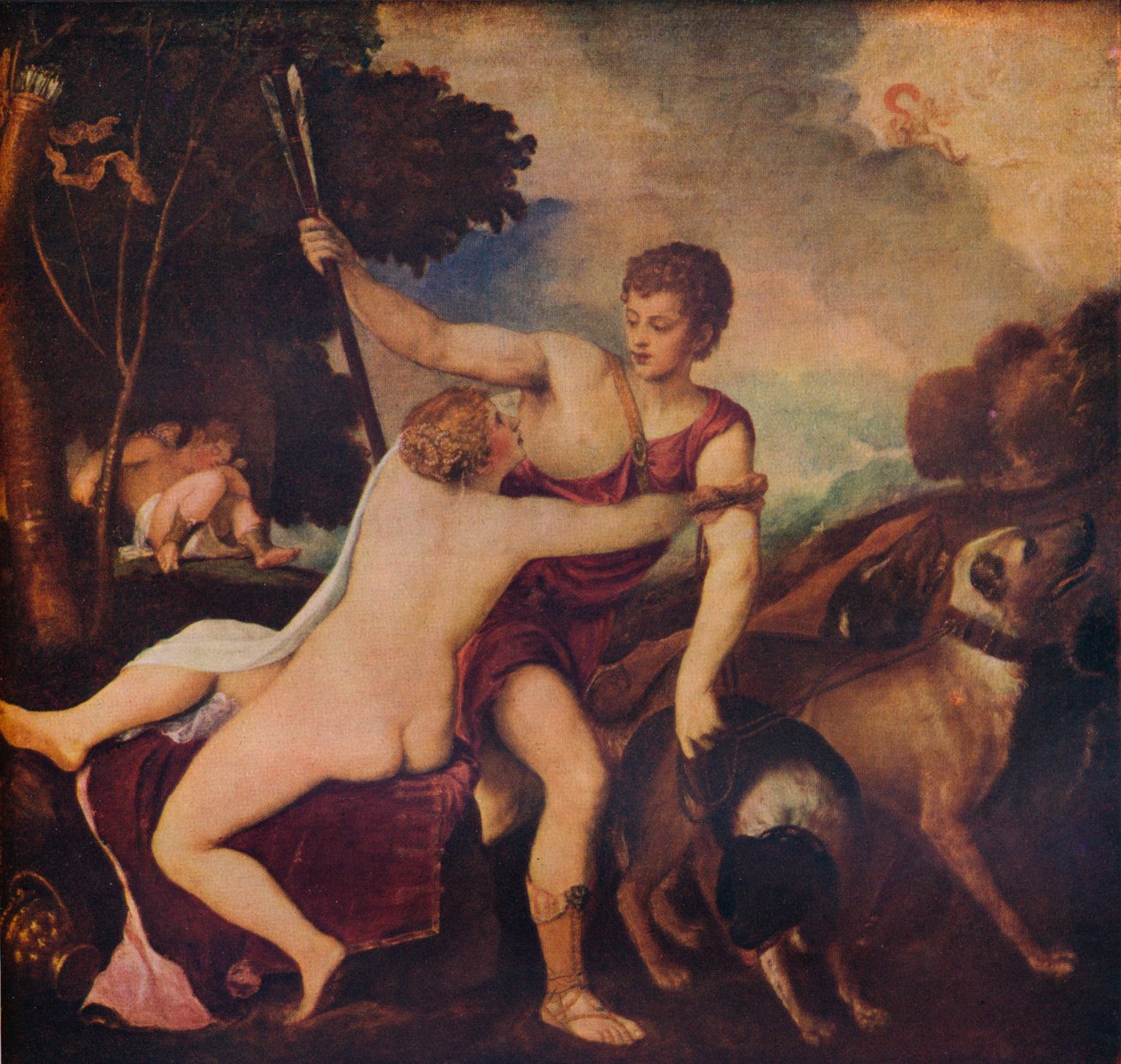 Venus och Adonis, c1545, 1937 av Tiziano Vecelli