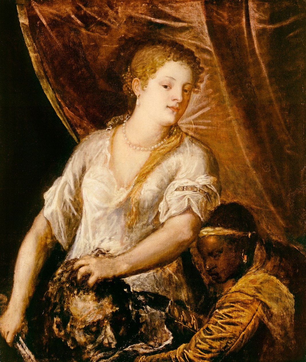 Judith med huvudet av Holofernes, ca 1570 av Tiziano Vecelli