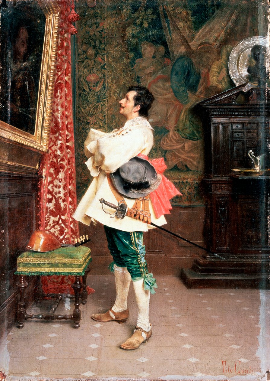 Före ett porträtt, c1860-1920 av Tito Conti