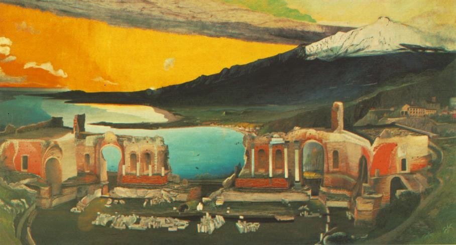 Ruins of the Ancient theatre of Taormina av Tivadar Kosztka Csontvary