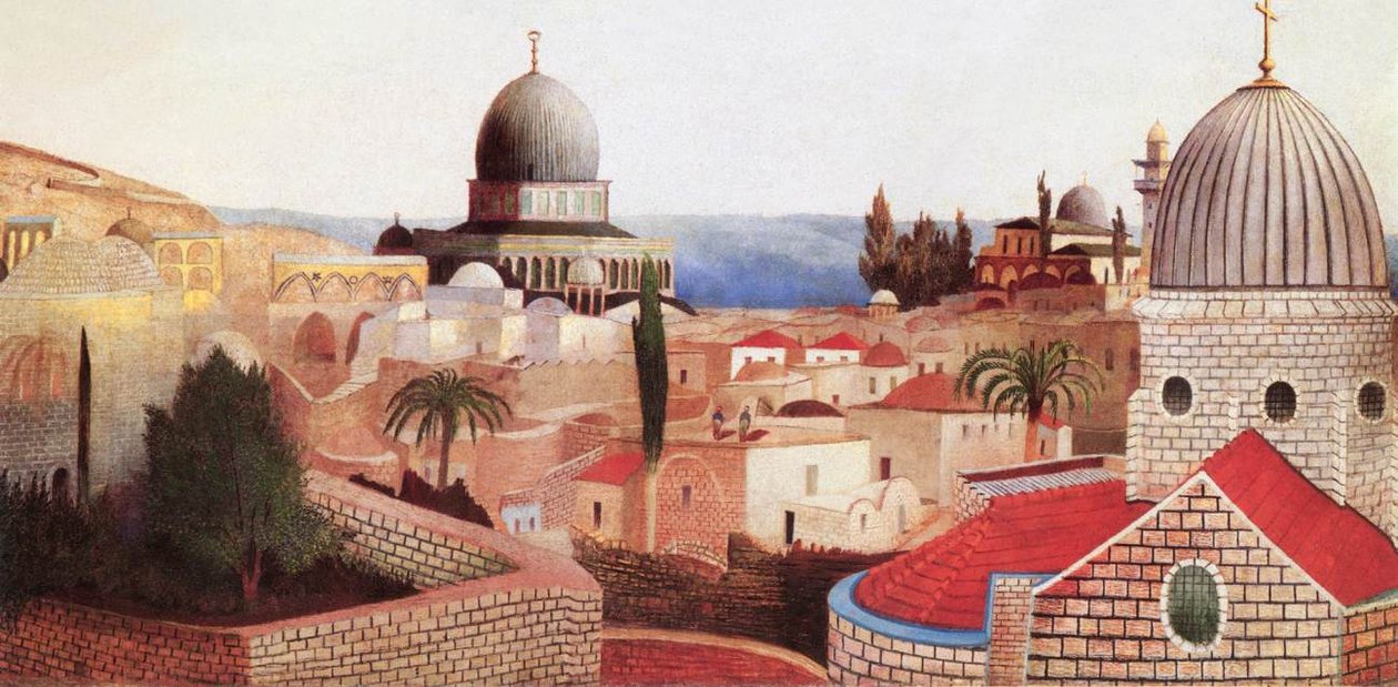 View of the Dead Sea from the Temple Square in Jerusalem View of the Temple Square looking towards the Dead Sea in Jerusalem av Tivadar Kosztka Csontvary