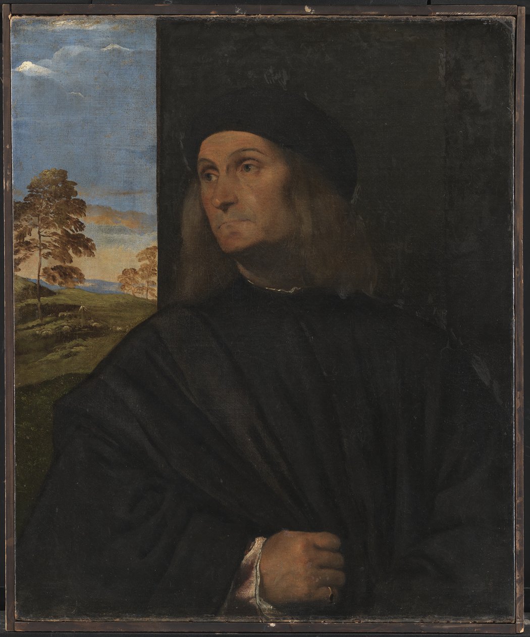 Porträtt av den venetianske målaren Giovanni Bellini (?) av Tizian