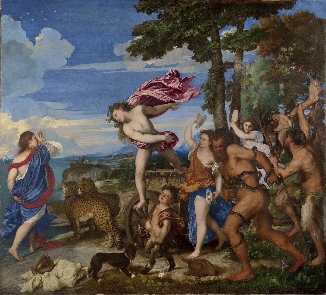 Bacchus og Ariadne, 1520-23 (før-restaurering) sverige av Tiziano Vecelli