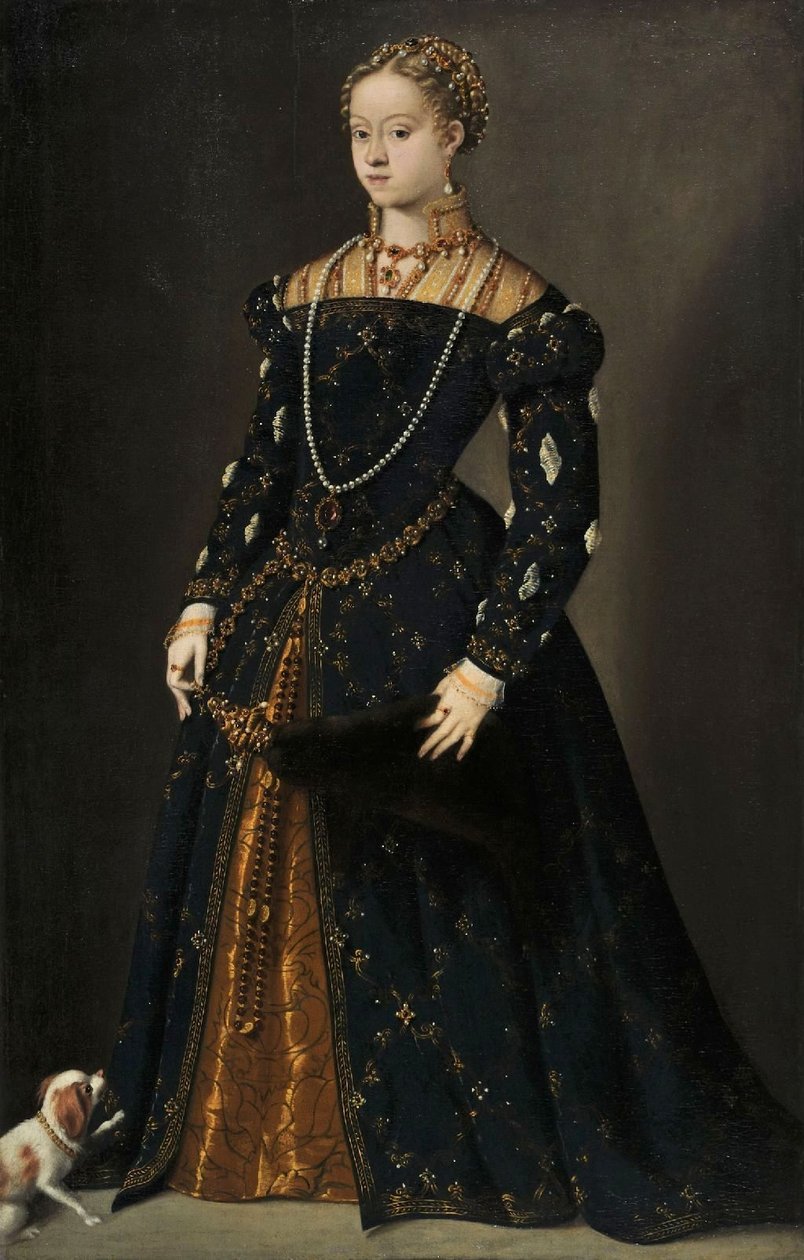 Bildnis der Erzherzogin Katharina von Österreich av Tiziano Vecelli