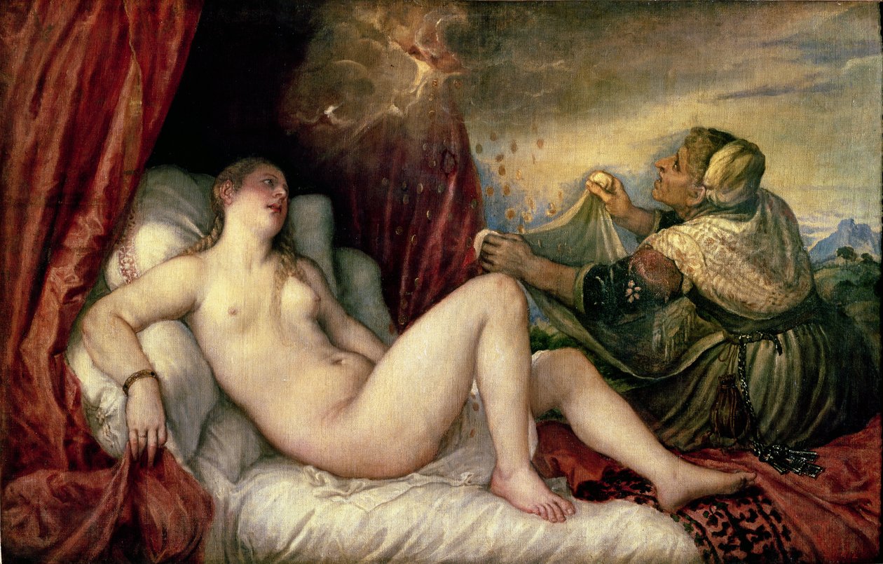 Danae, ca 1554 av Tiziano Vecelli