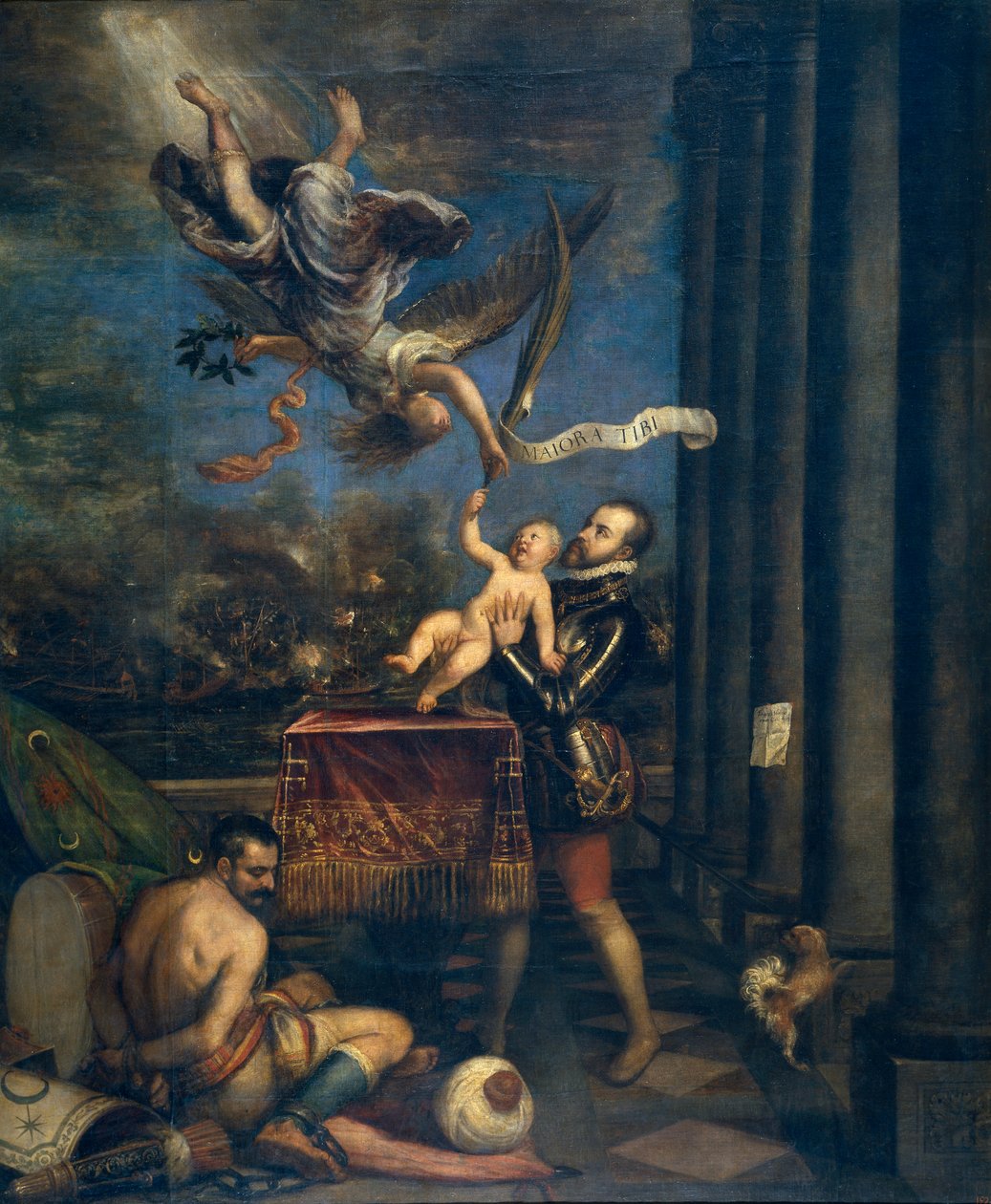 Felipe IV offers Ferdinand to Glory av Tiziano Vecelli