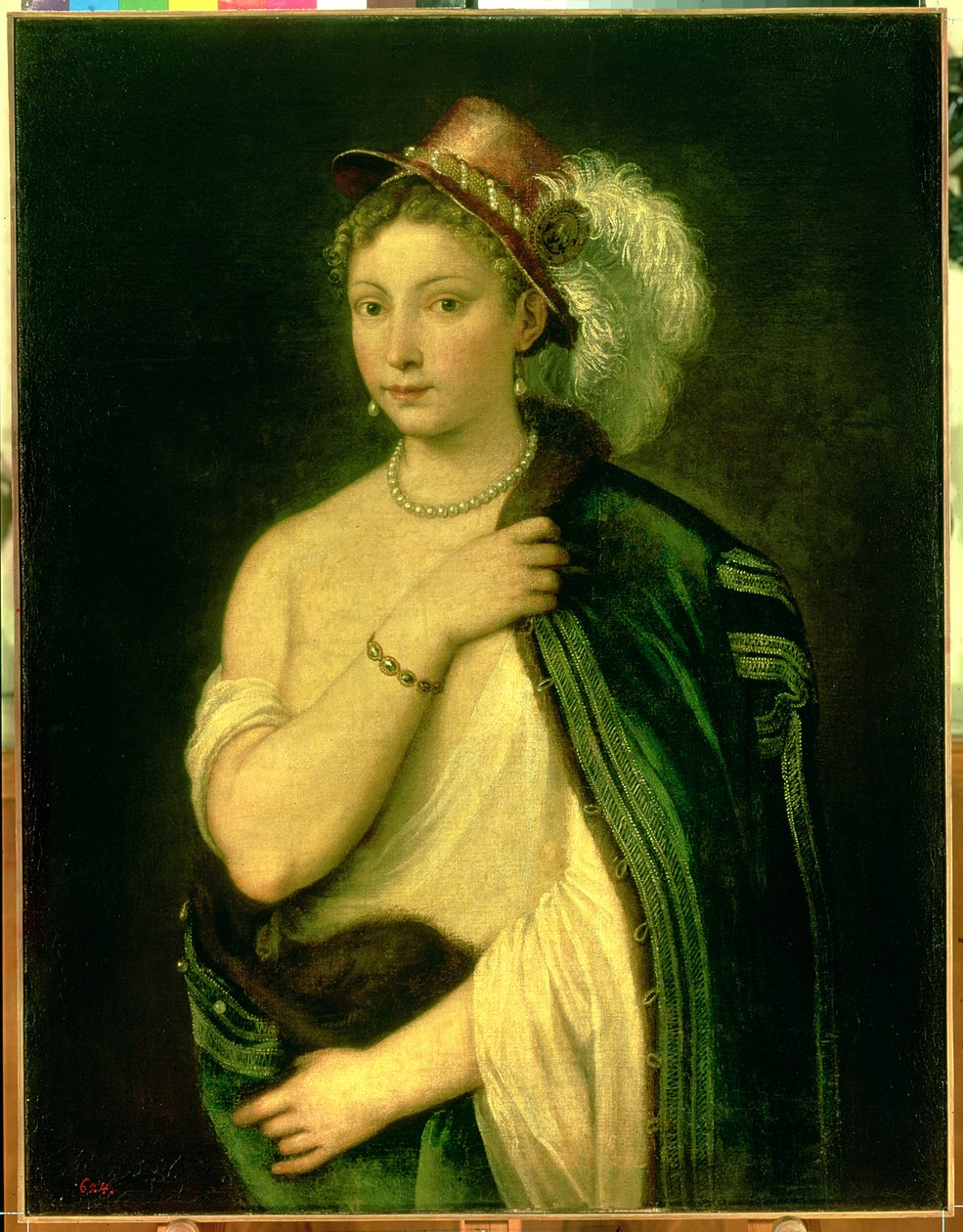 Kvinnligt porträtt, ca 1536 av Tiziano Vecelli