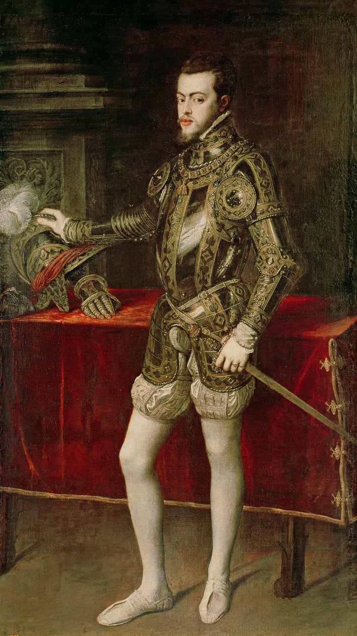 Kung Filip II (1527-98) 1550 av Tiziano Vecelli