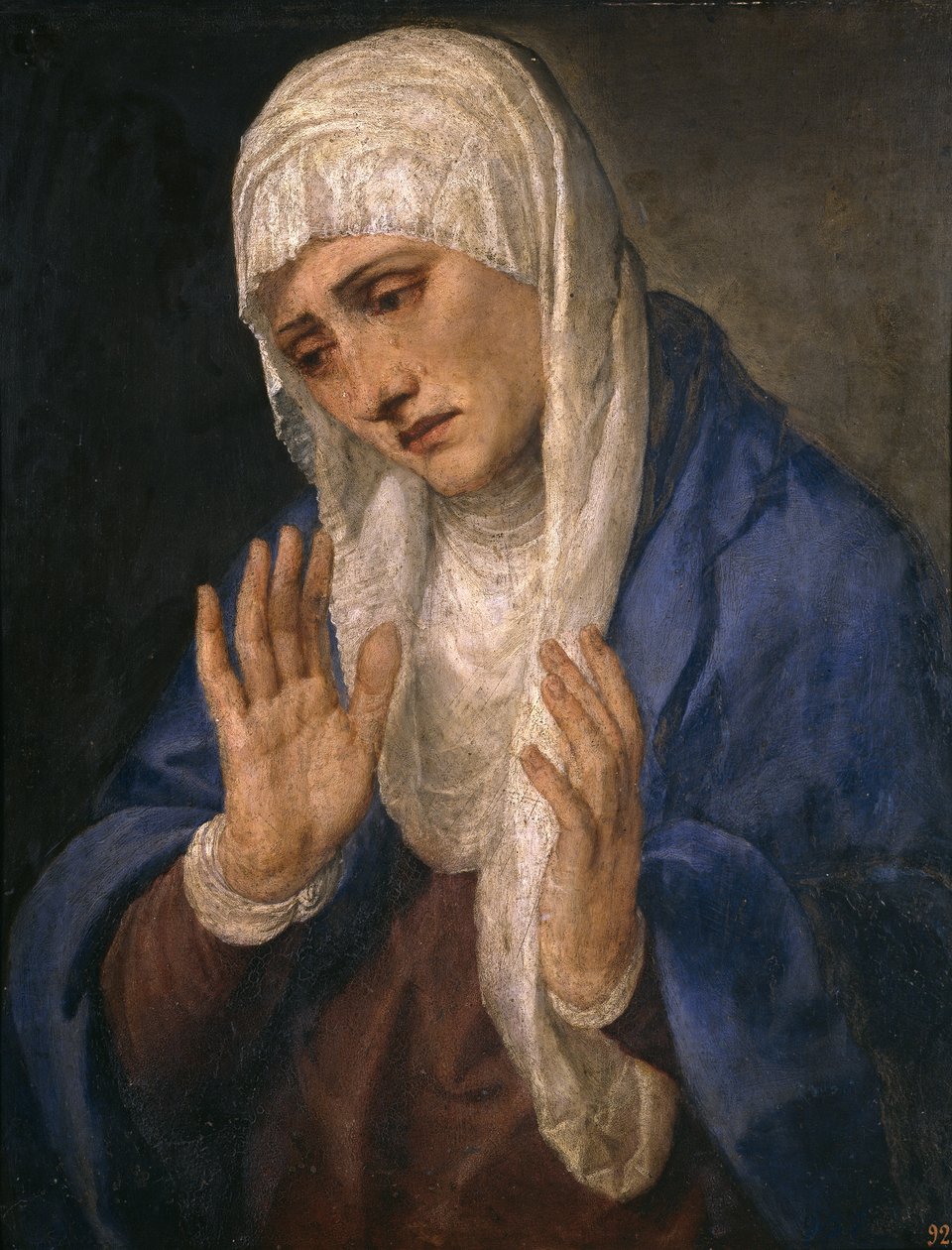 Mater Dolorosa with open hands av Tiziano Vecelli