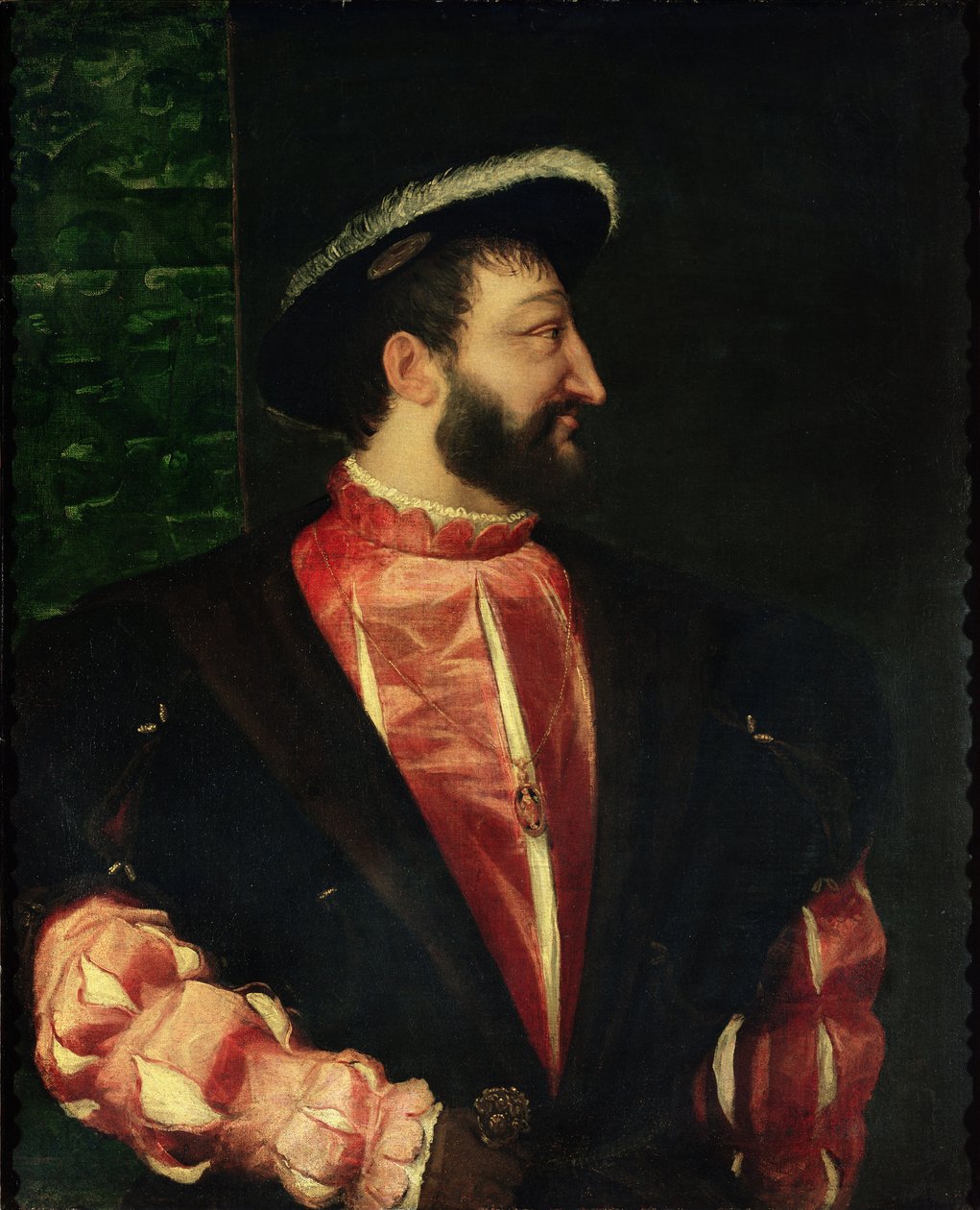 Porträtt av Franciskus I (1494-1547) 1538 av Tiziano Vecelli