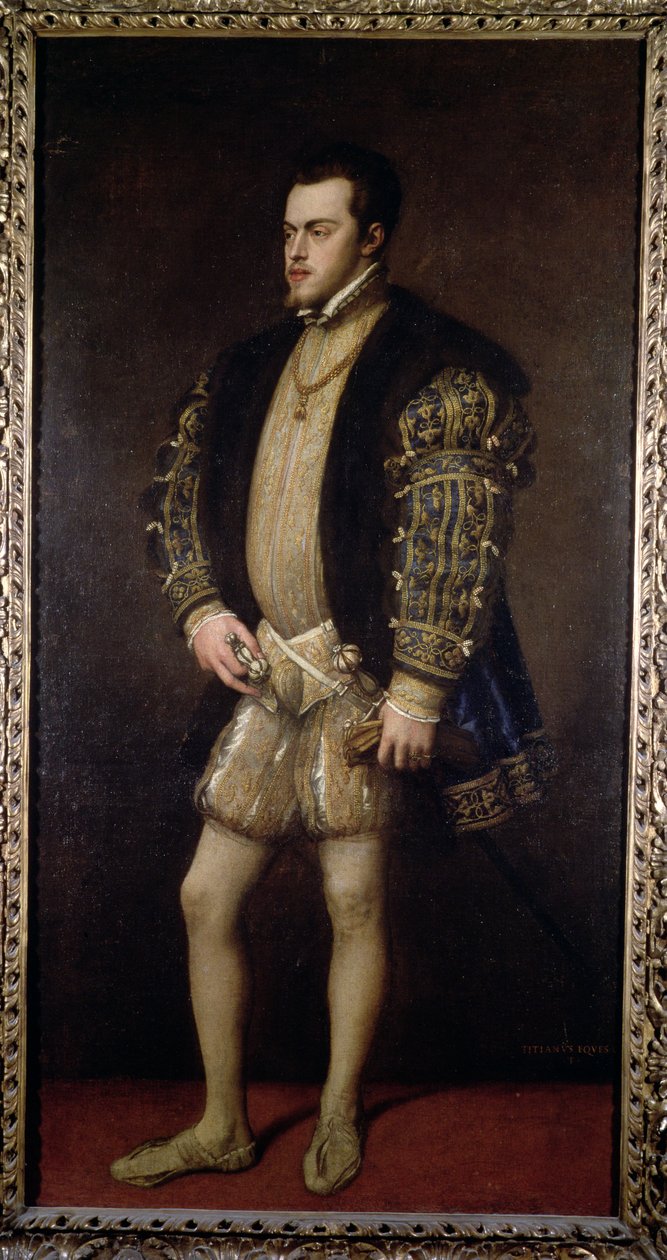 Porträtt av Filip II (1527-98) av Spanien av Tiziano Vecelli