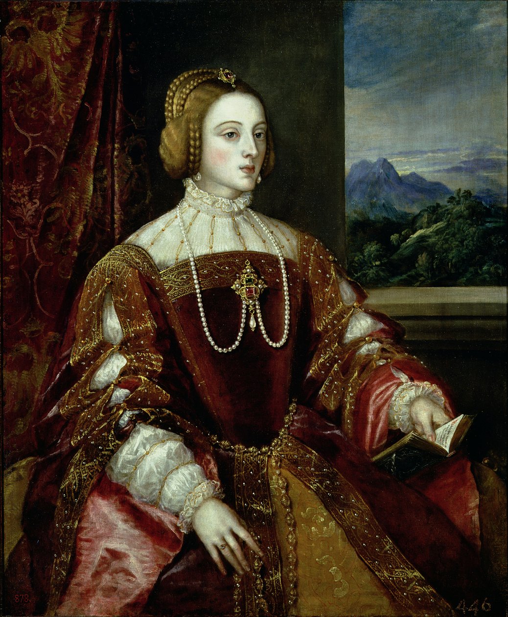 Portræt af kejserinde Isabella af Portugal, 1548, Sverige av Tiziano Vecelli