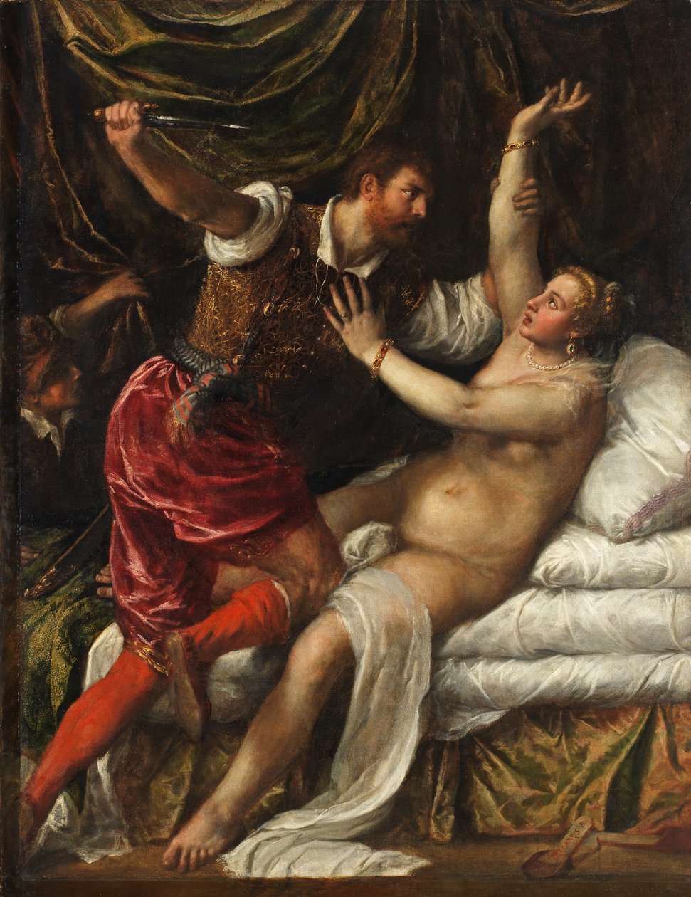 Tarquin och Lucretia, ca 1568-76 av Tiziano Vecelli