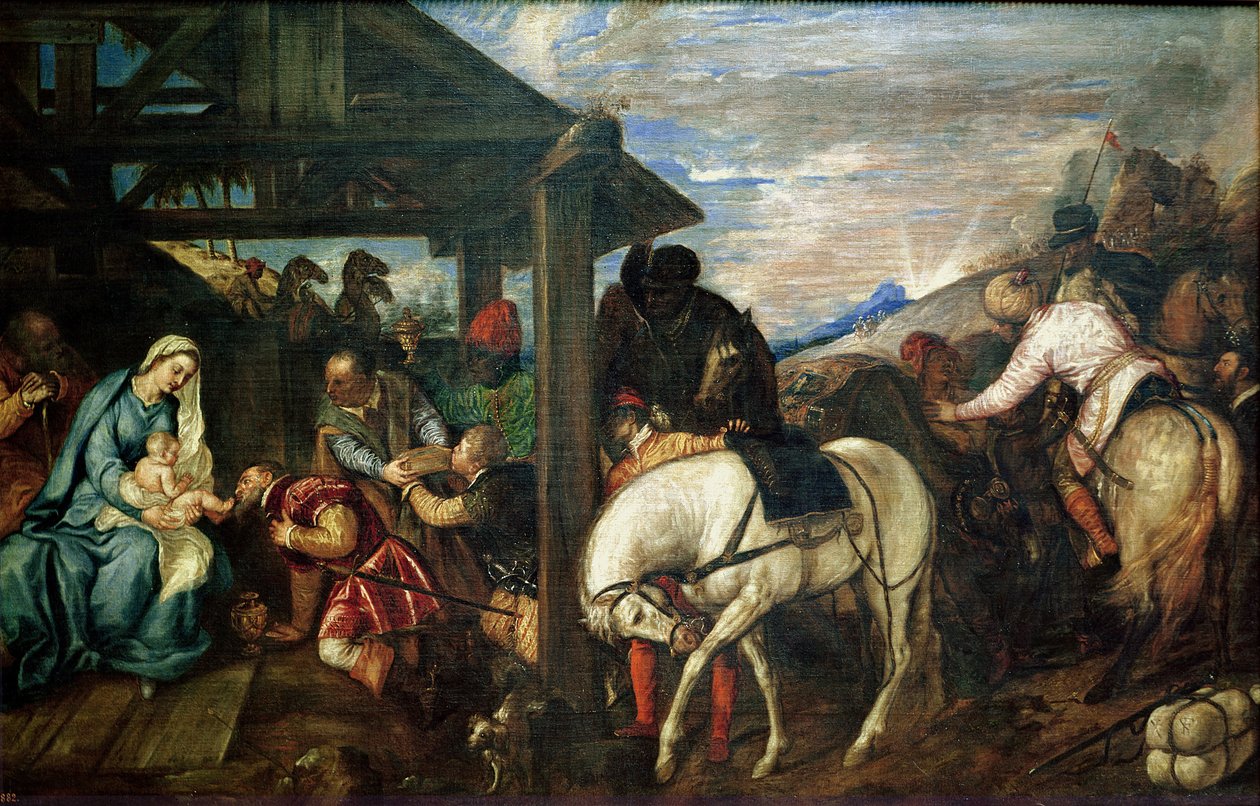 The Adoration of the Magi, c.1561 av Tiziano Vecelli