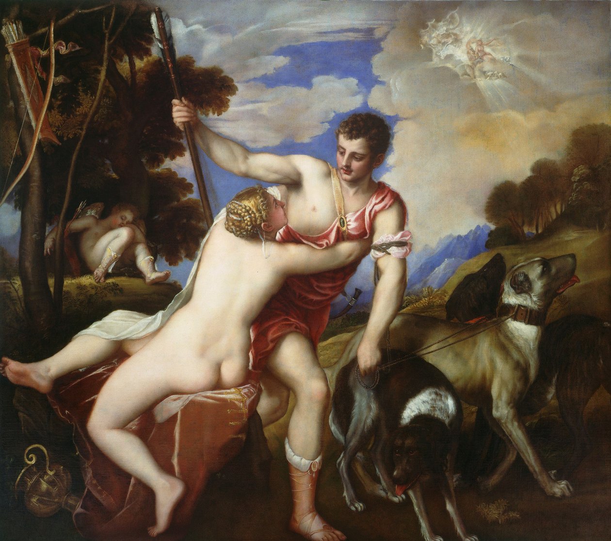 Venus and Adonis av Tiziano Vecelli