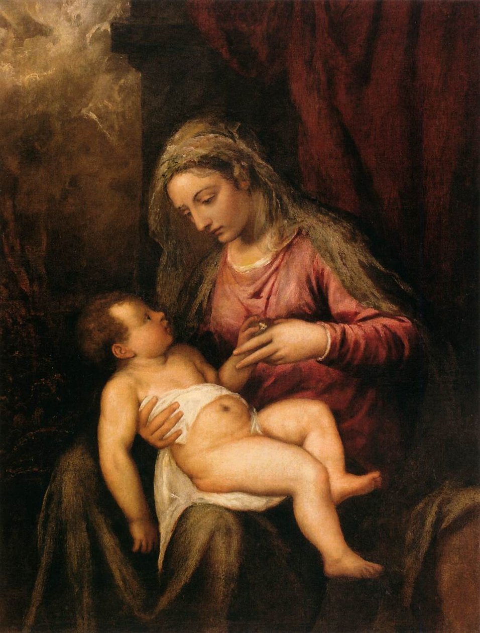 Virgin and Child av Tiziano Vecelli