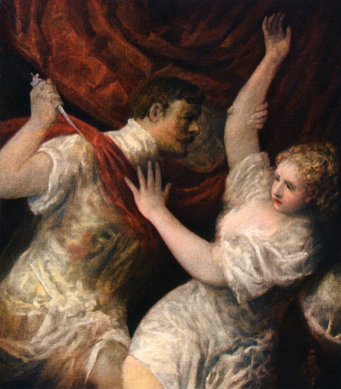 Lucretia och Tarquinius, ca 1560-talet, 1937 av Tiziano Vecelli