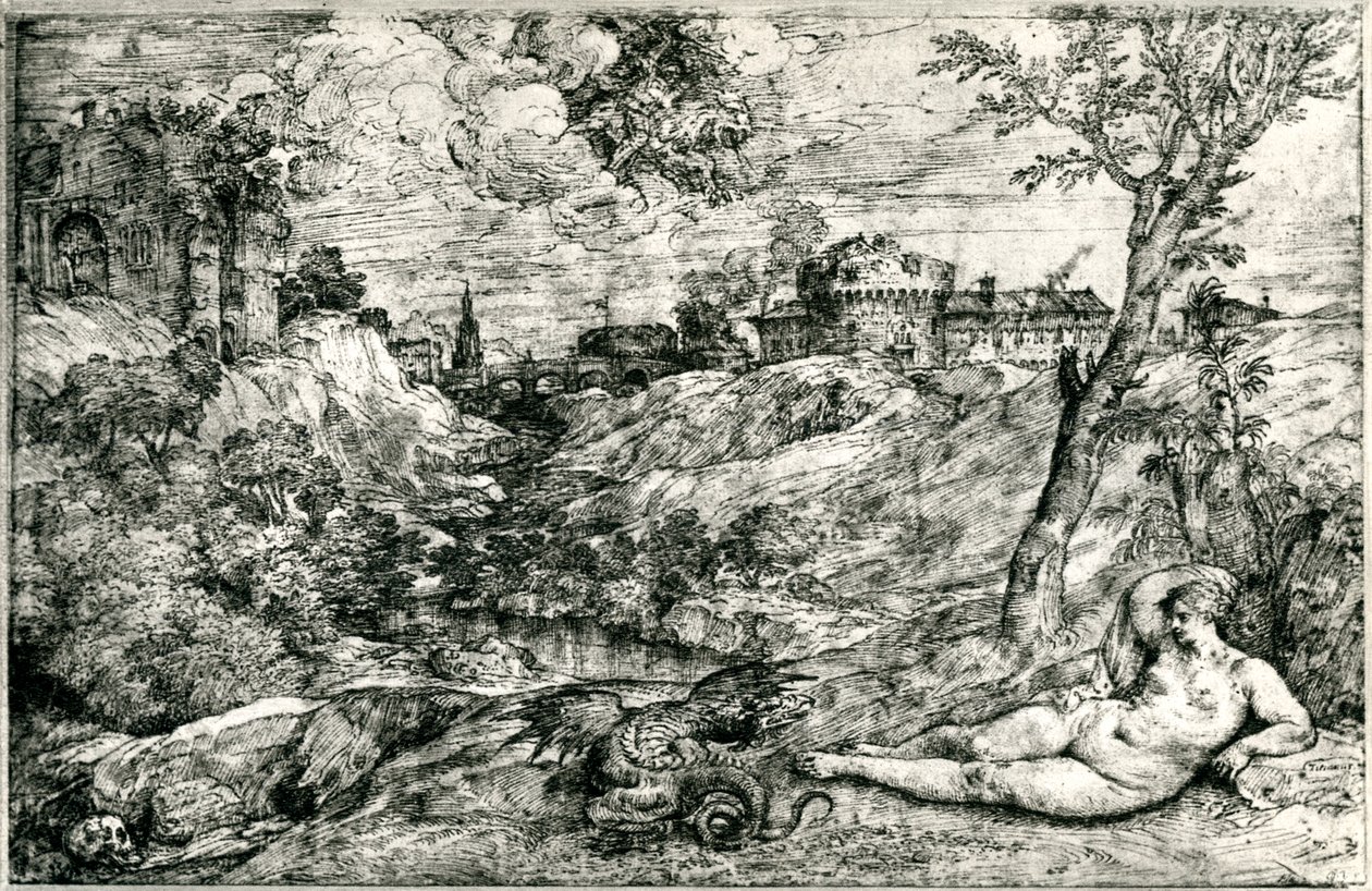 Medor och Angelica eller Jason och Medea, c1535-1545, 1937 av Tiziano Vecelli