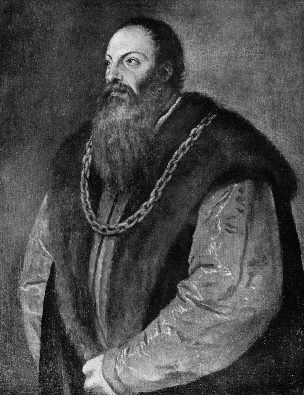 Pietro Aretino, italiensk författare, dramatiker, poet och satiriker, c1548-1551 1912. av Tiziano Vecelli