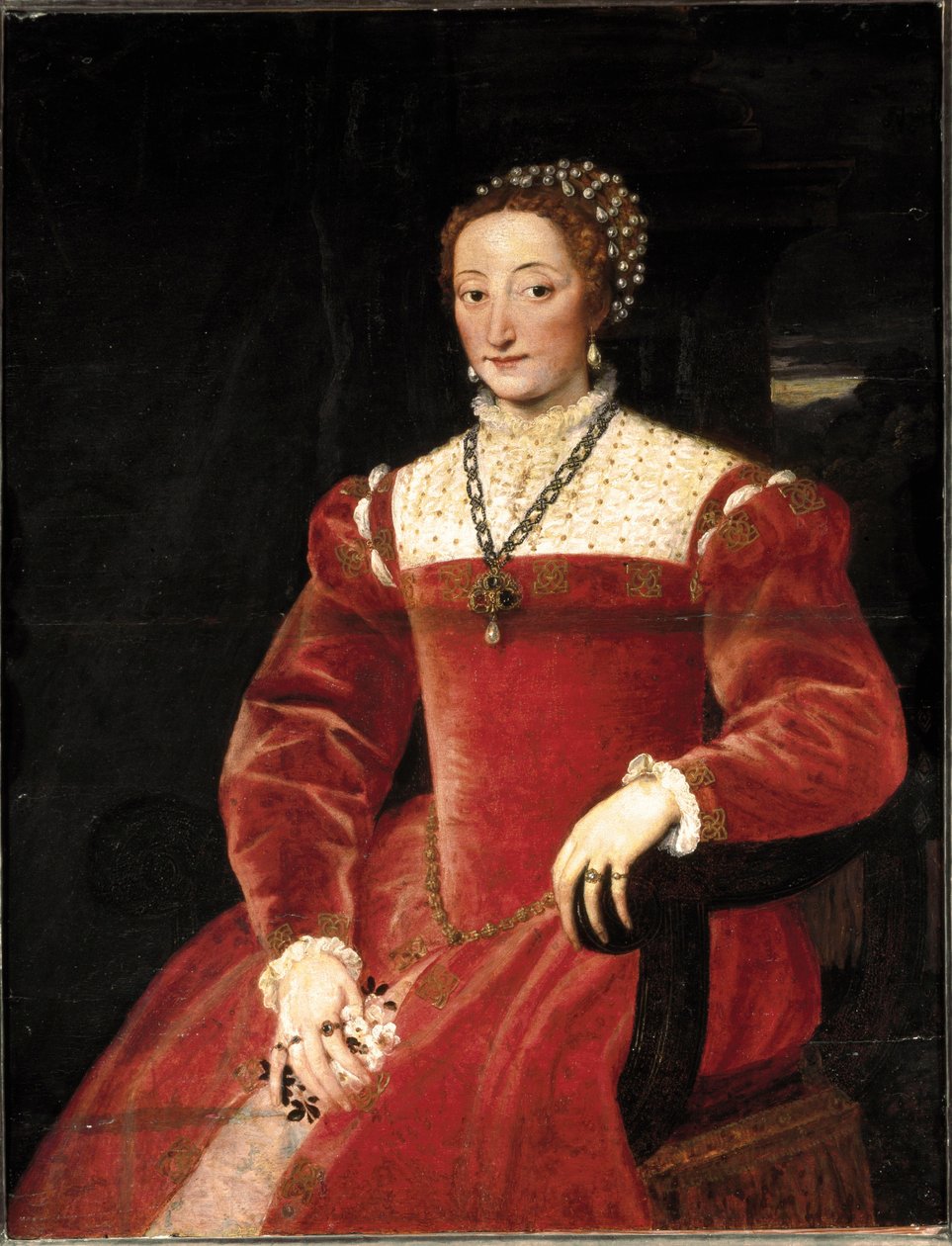 Porträtt av Giulia av Varano Della Rovere av Tiziano Vecelli