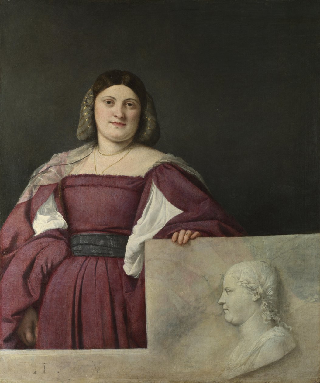 Porträtt av en dam La Schiavona, ca. 1510 av Tiziano Vecelli