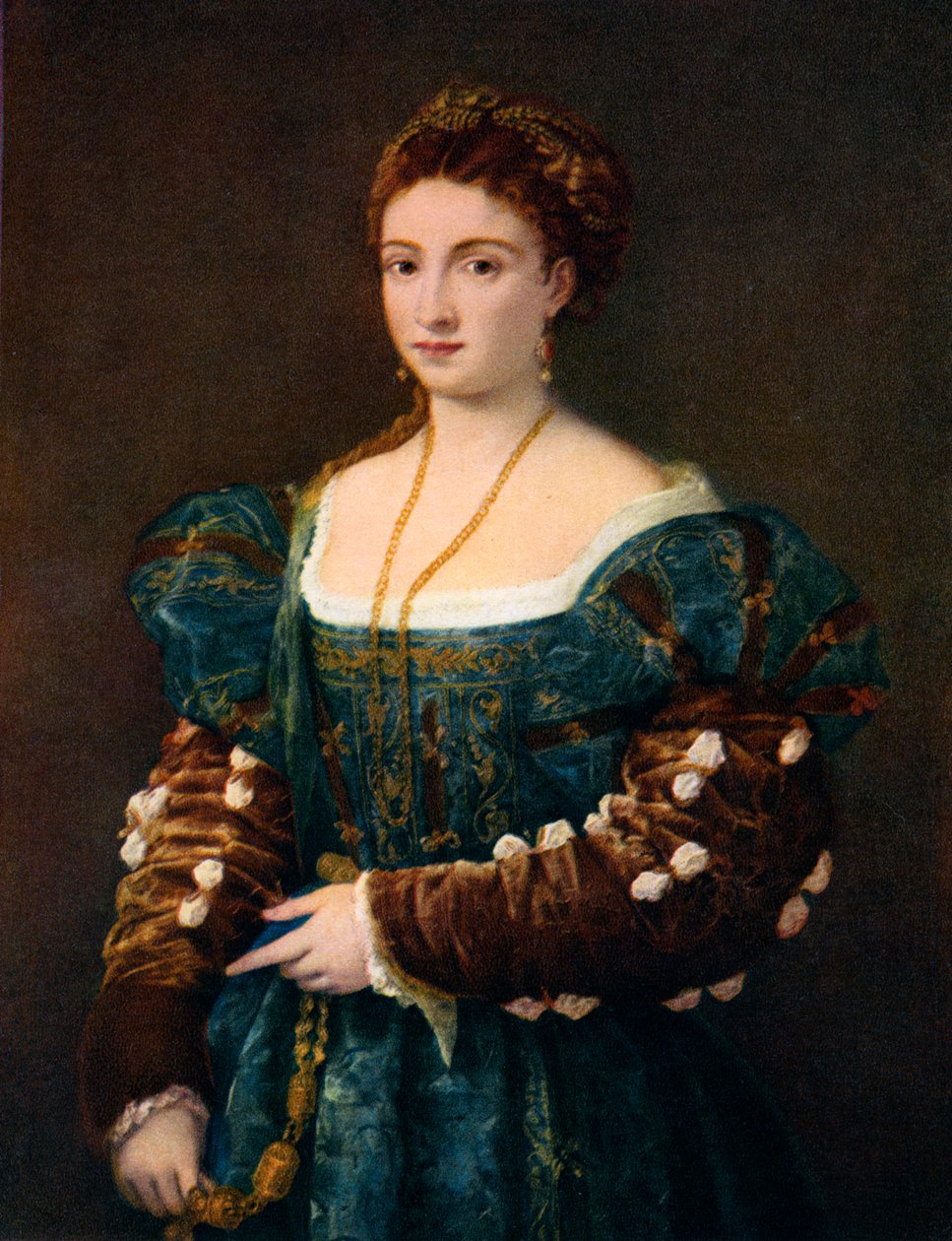Porträtt av en adelsdam, eller La Bella, c1536, 1937 av Tiziano Vecelli