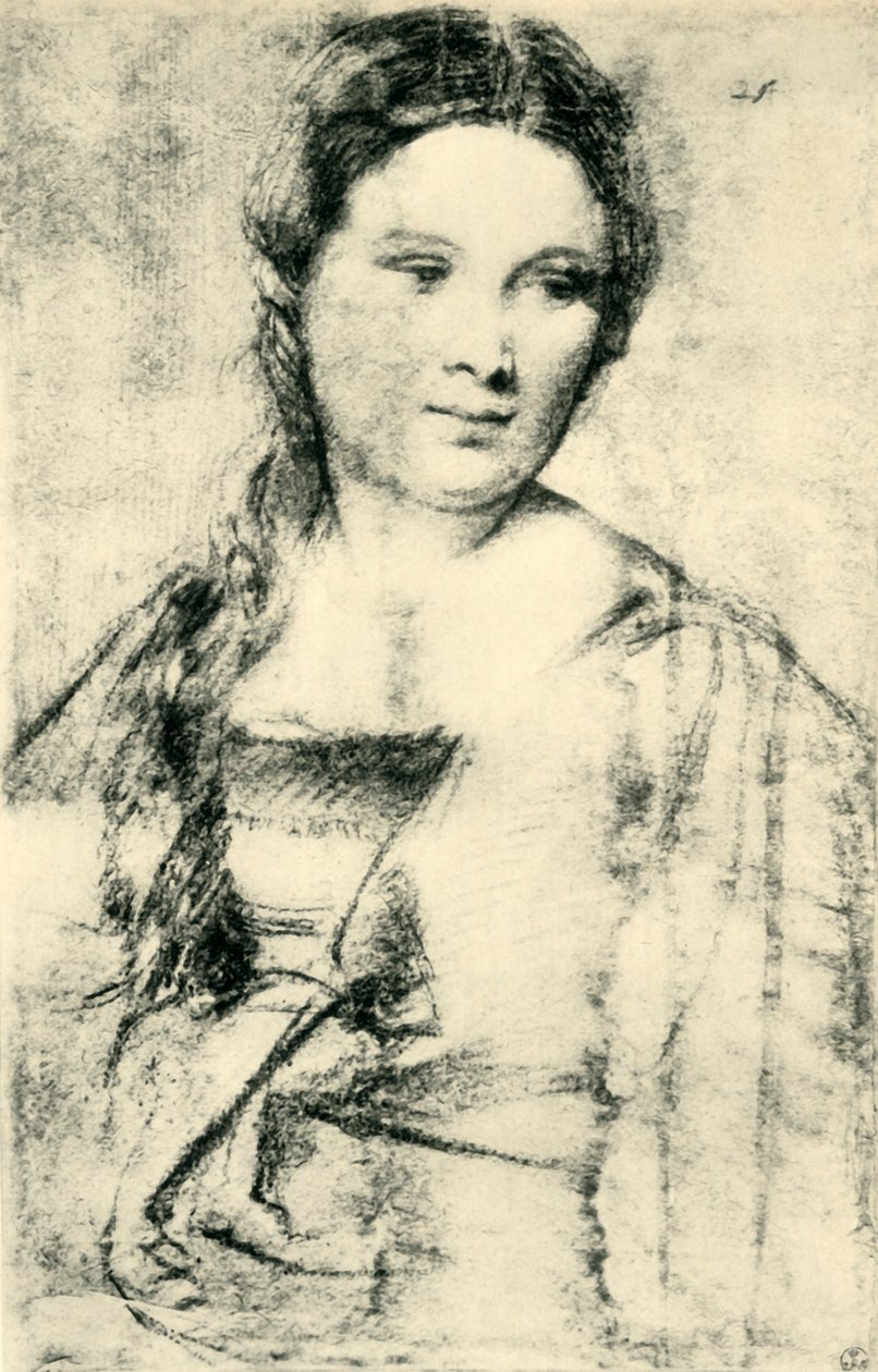 Porträtt av en ung kvinna, c1515, 1943. av Tiziano Vecelli